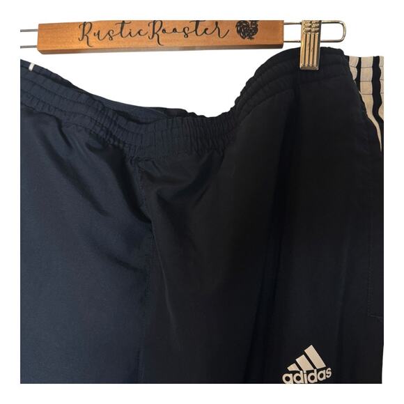 Mens Adidas Navy Blue XL Straight Track Pants Elastic Waist Pockets - Picture 8 of 13